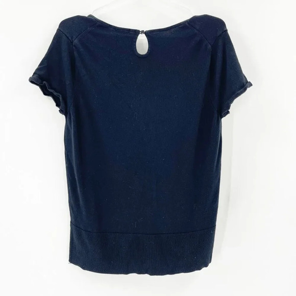 Old Navy Womens Slub Knit Scoop Neck T Shirt Size L Black EasyWear Perfect Fit - Picture 3 of 4